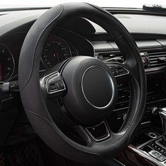 Xizopucy Car Steering Wheel Cover14.5-15 Inch Black Universal Microfiber