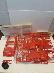 Monogram 1957 Corvette Molded in Red Kit # 2227 Open Box