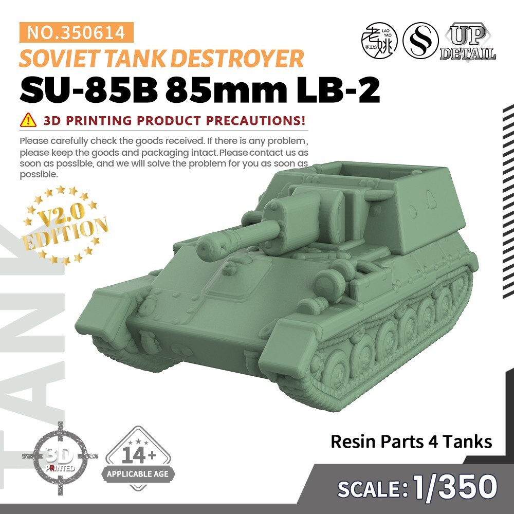 LaoYao 1:350 Military Model Kit Soviet SU-85B 85mm LB-2 Tank Destroyer