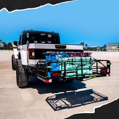 60 In. X 24 In. X 14 In. High Rail Hitch Cargo Carrier with Rear Lights, 30 Cu.