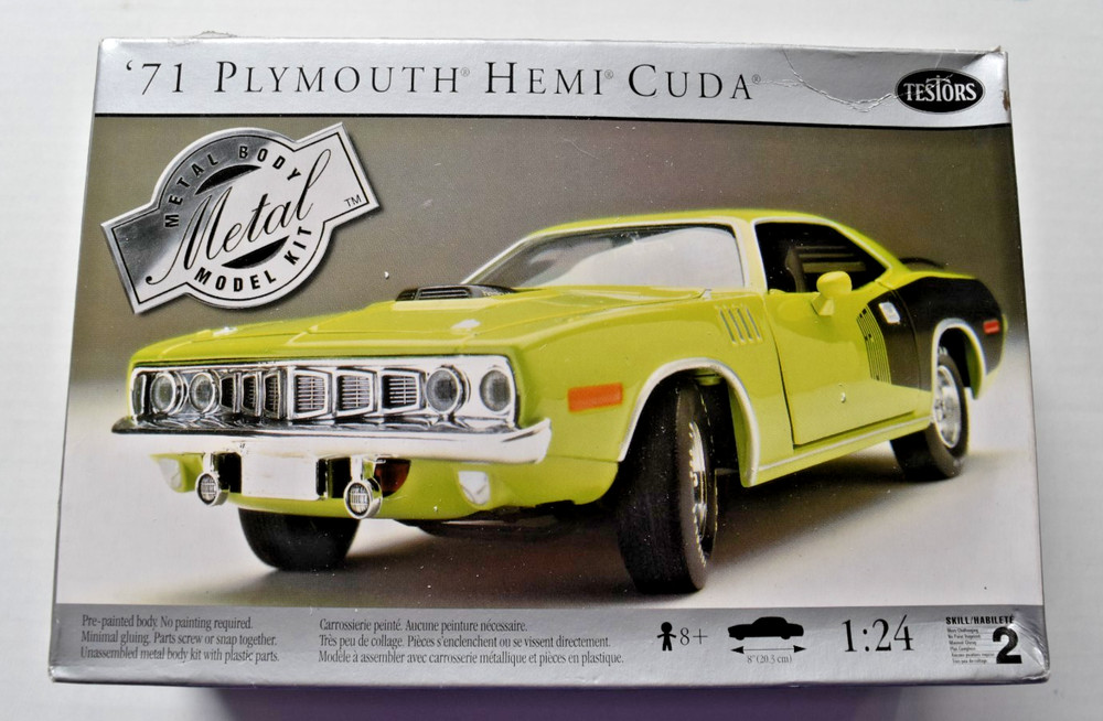 1998 Testors Metal Body 1971 Plymouth Hemi Cuda 1:24 Sublime Model Kit #198