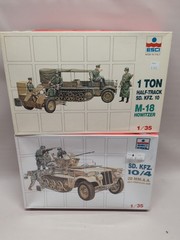 Lot(2) ESCI Kits Sd.Kfz.10 1 Ton Half-Track w/ M-18 Howitzer& SD. kFZ. 10/4