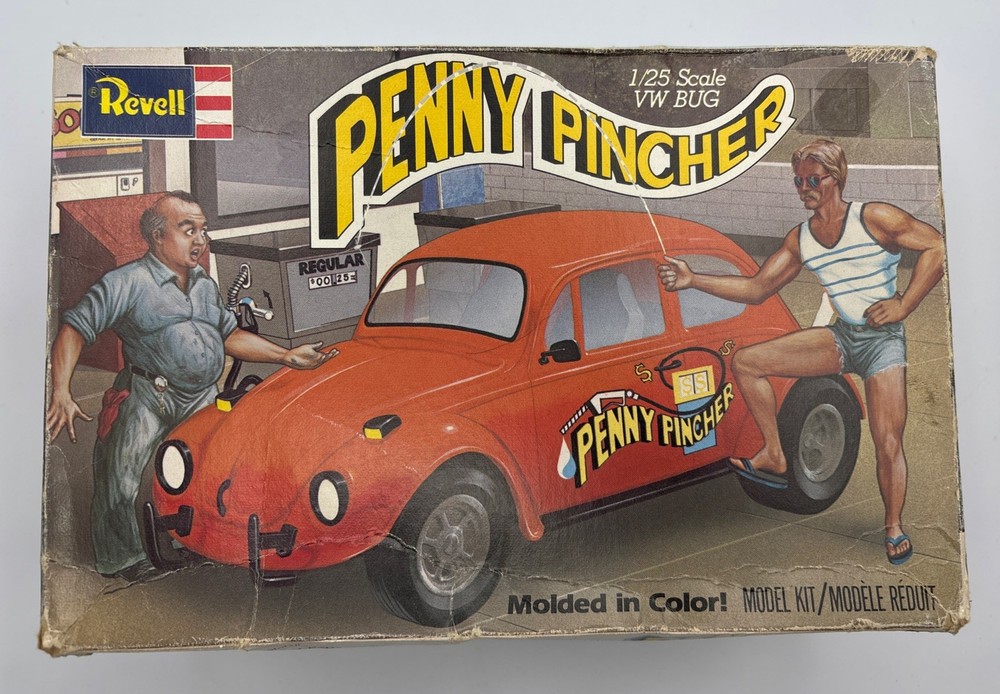 Vintage, 1980, Revell, 1/25 Scale, Penny Pincher, VW Bug Model Kit, Junkyard Lot