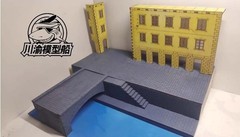 1/72 European City Street Tank Diorama DIY Kit