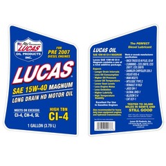 Lucas Oil 10076 Sae 15W-40 Magnum High Tbn Ci-4 Oil 1 Gallon Luc10076