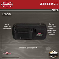 Auto Boss Visor Organizer Interior Car Accessory with Adjustable Elastic Straps