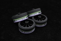 Mini 4WD Tamiya genuine stepped flat tires 4 colors with clear logo First model