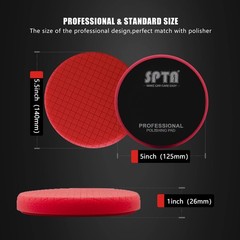 Red T10 Ultra-Fine Finishing Pad 3Pcs 5.5″ for 125mm Buffer Polisher
