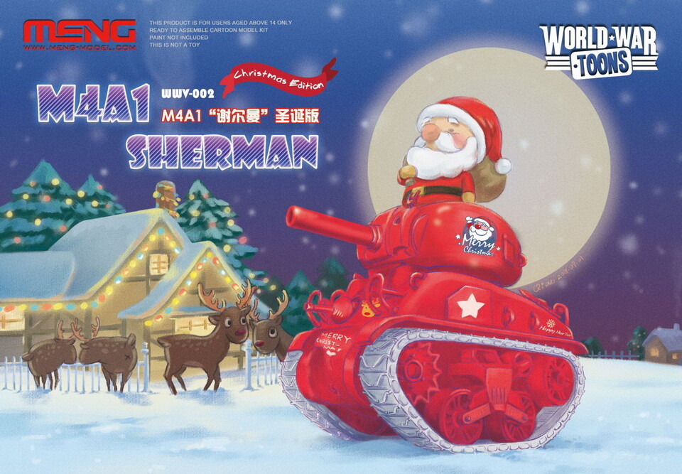 Meng World War Toons – M4A1 Sherman Christmas Edition [Q Version] (snap-fit)
