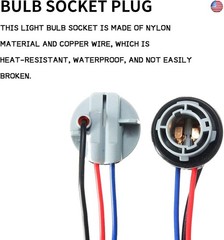 2PCS 1157 Bulb Socket 2357 Brake Light Turn Signal Light Socket Holder Rear