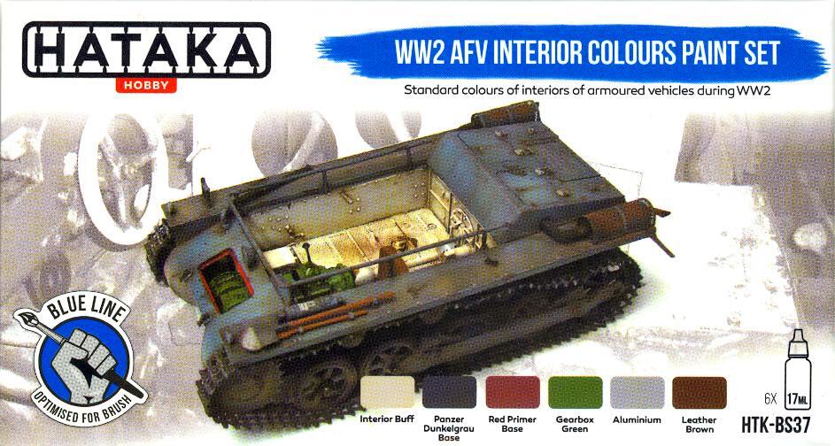 Hataka Hobby Paints WORLD WAR II AFV INTERIOR COLORS Blue Line Acrylic Paints