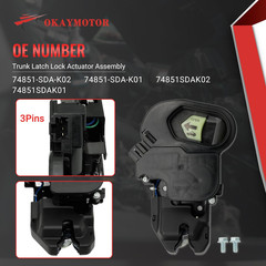 Trunk Latch Lock Actuator Assembly for 2006-2007 Honda Accord 3.0L 74851-SDA-K01