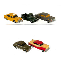 HO Magnuson Walthers Resin Car Vehicle Lot: Pickup, Taxi, Coupe, Sedan 1/87