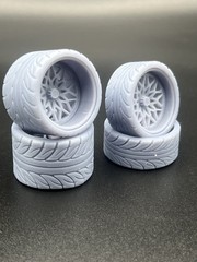 1/24 Resin T/A Snowflake Super Wide 3D Printed Wheel Set