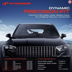 A-Premium Pack of 2 Windshield Wiper Blades with Wear Indicator & Towel –