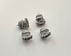 4pc 1/24 Resin Custom Carburetor Skull Biker Helmet Air Cleaner Model Car Parts