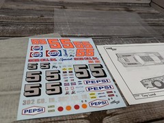 Power Slide Tiny Lund 1970 Chevy Camaro Pepsi Model Car Decals