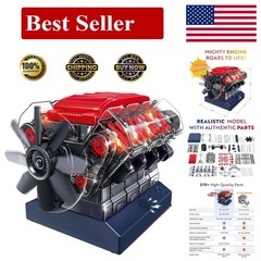 Realistic V8 Mini Engine Model Kit – Fun Hands-On STEM Experience for All Ages