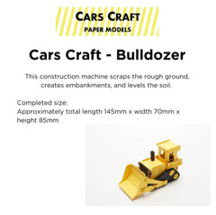 Bulldozer. CC-K3. Aozora Car Craft Models. Fold & Join. Glue & Paint Not Reqd