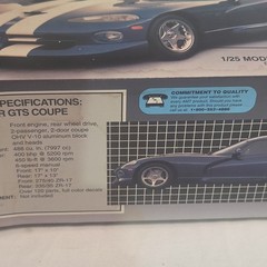 AMT ERTL Dodge Viper GTS Coupe Model Car Kit 1/25 #8055 Full Set