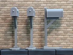 1/24 Scale Mailbox With Pole And Stand – Diorama Accessory (G Scale, set of 3)