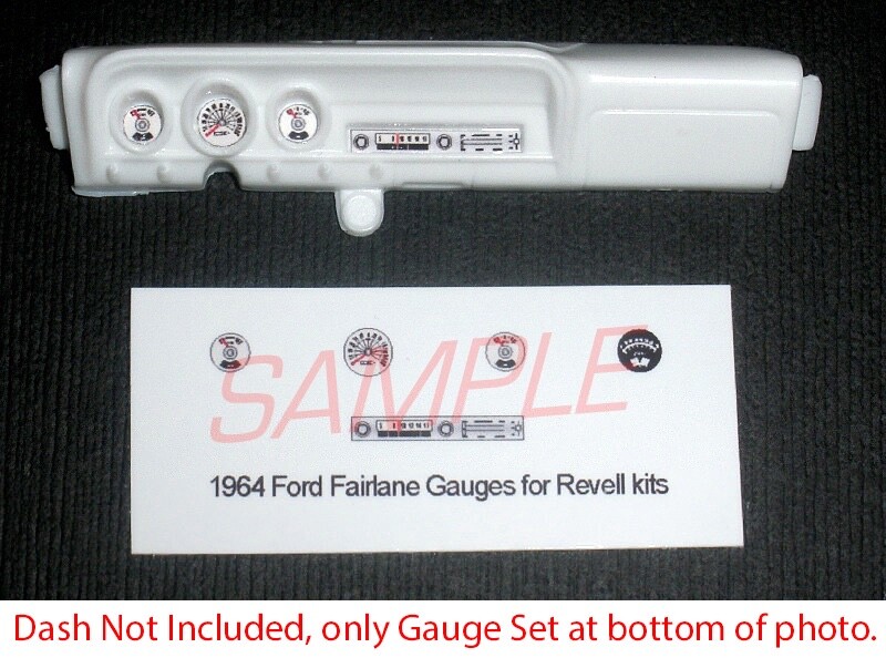 1964 FORD FAIRLANE GAUGE FACES for 1/25 scale REVELL kits—PLS READ DESCRIPTION