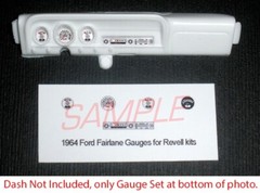 1964 FORD FAIRLANE GAUGE FACES for 1/25 scale REVELL kits—PLS READ DESCRIPTION