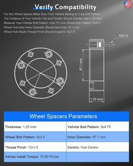 ECCPP 4PCS 1.25 inch 5×4.75 to 5×4.5 Wheel Adapters Conversion 5×120.65mm to