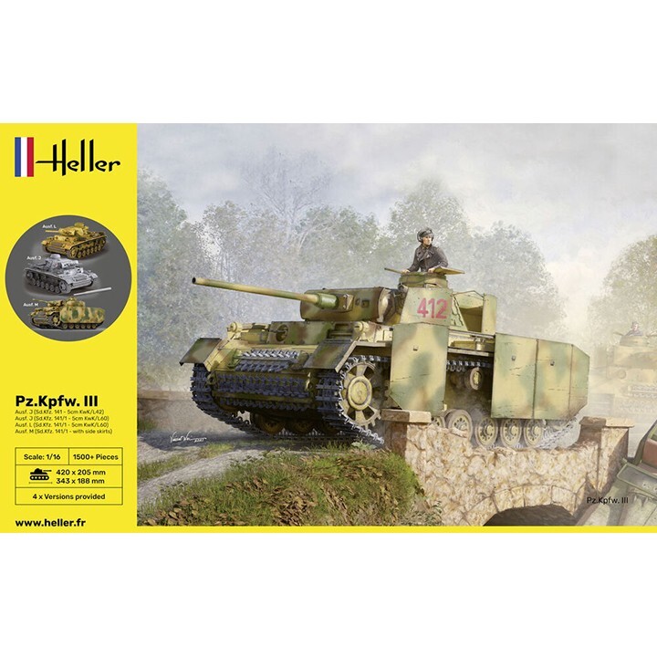 Heller #30321 1/16 Pz.Kpfw.III Ausf. J,L,M (4in1)
