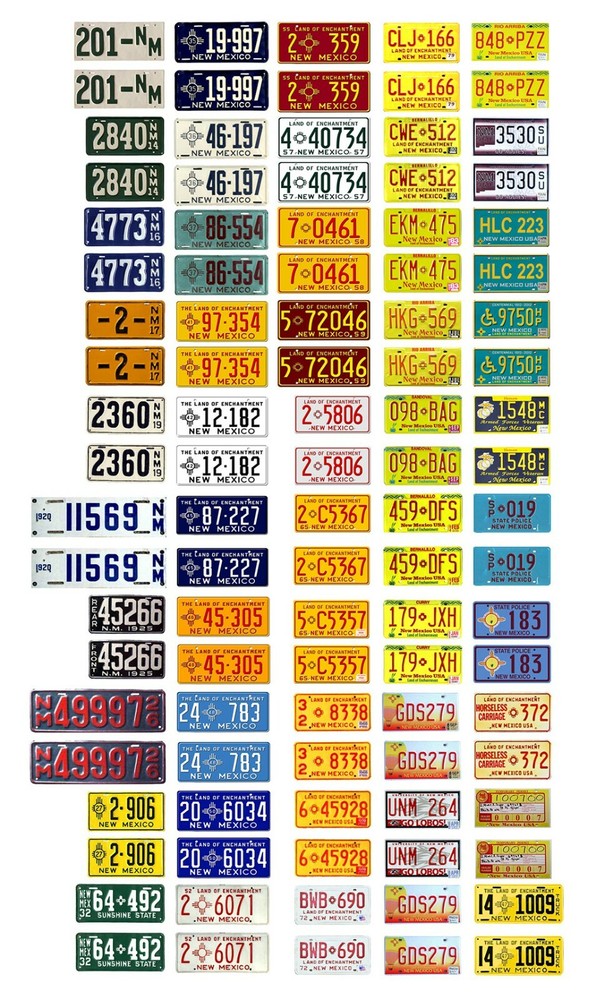 1/64 scale model car assorted New Mexico license plates state tags