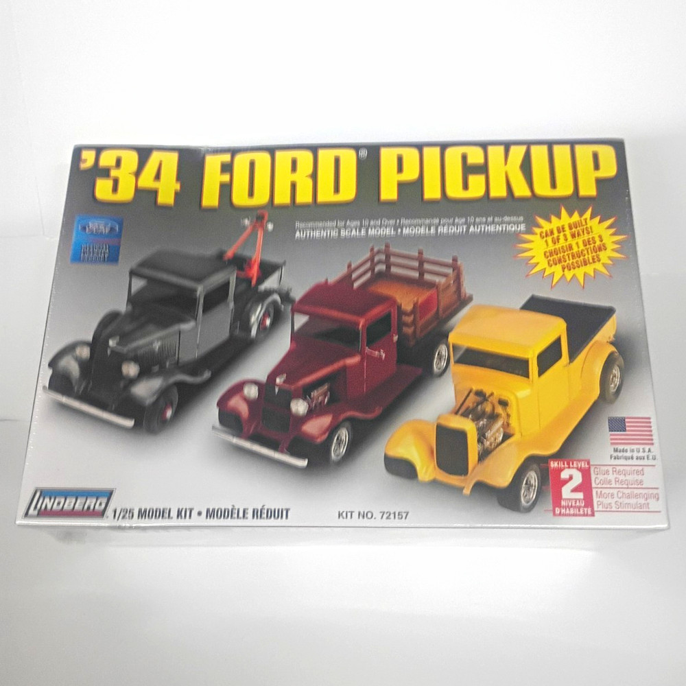 Lindberg ’34 Ford Pickup 1:25 Scale Plastic Model Kit 72157 Dented Sealed