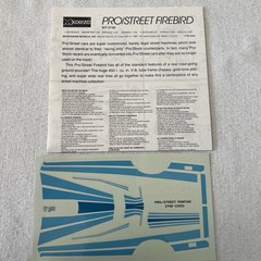 Monogram WHITE LIGHTNING PRO STREET FIREBIRD #2748 Decal & Instru. Only-1987