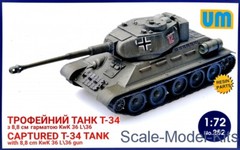 T-34 Captured Tank with 8,8 cm KwK 36L/36 Gun WW II UM 252 1/72 Unimodel 252