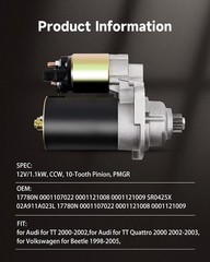 OCPTY Starter Fit for TT Coupe/Quattro 1.8L 2000-2006 for Volkswagen for/for