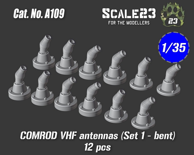 Scale23 1/35 Comrod VHF Antennas Set #1 Bent #1 (2pcs)