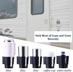 Universal Large Cup Holder Wall Mount, Heavy Duty Plastic Drink Holder for Boat
