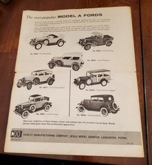 1965 Vintage “Hubley Metal Car Kits” Catalog B2 ORIGINAL