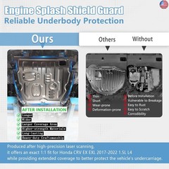 Upgrade Engine Splash Shield Guard 30% Wider for Honda CRV EX/EXL 2017-2022