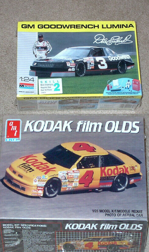 Lot of 2 VINTAGE MONOGRAM ERTL NASCAR Stock Cars 1:24 and 1/25 Model Kits NISB