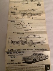Vintage Annual AMT 1965 Ford Galaxie Ht Model Kit Instructions Sheet