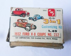 1960S AMT 3 IN 1 MODEL KIT BOX OF 1932 FORD V8 DEUCE COUPE ORIGINAL BOX ONLY