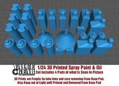 1/24 Set #2413 – 3d Printed Spray Paint and Oil – Value Gear (4 Pads of Picture)