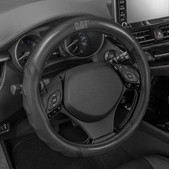 Cat Hexsport Black Carbon Fiber Steering Wheel Cover Standard 15 Inch Size