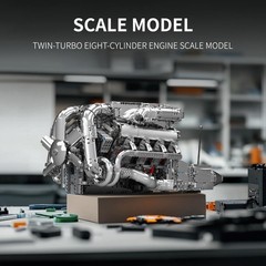 2899+ Pcs Visible V8 Internal Combustion Ohc Engine Motor Working Model DIY Kit