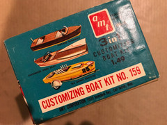 vintage AMT 159 Customizing Boat Kit Box and parts