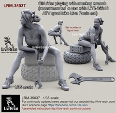 Live Resin 1/35 LRM-35037 Girl Rider Playing w/Monkey Wrench (1)