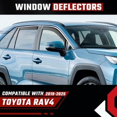 in-Channel Rain Guards Fit for Toyota RAV4 2019-2025 Black Extra Durable Shatter