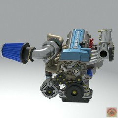 1:10 Scale Resin Toyota 2JZ Single Turbo Engine Kit