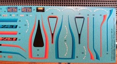 1979 Camaro Z/28 1/24 Waterslide Decal Sheet Blue Orange Stripes Dash Cluster