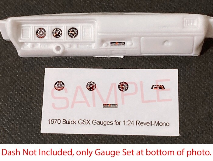 1970 BUICK GSX GAUGE FACES for 1/24 scale REVELL and MONOGRAM KITS – PLEASE READ